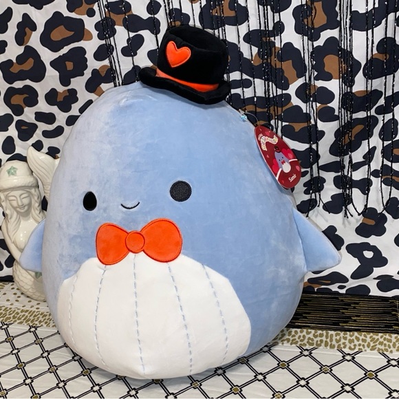 SALE! SQUISHMALLOWS JAZWARES SAMIR THE WHALE PLUSH PILLOW 14” - Picture 2 of 5